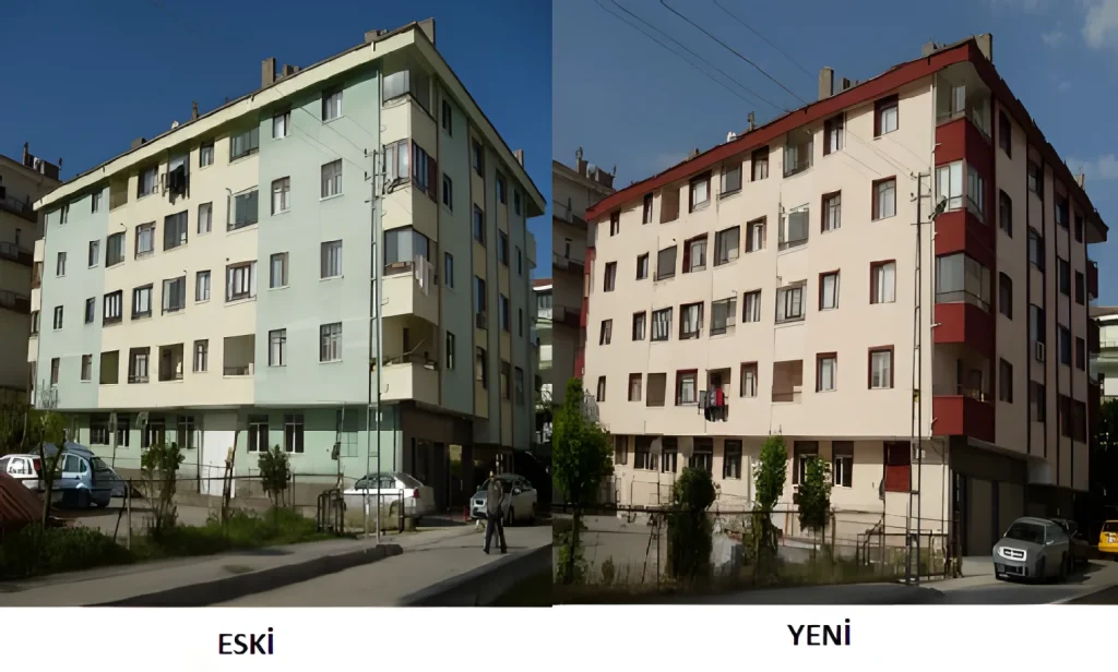 Karaman Apartmanı mantolama öncesi ve sonrası