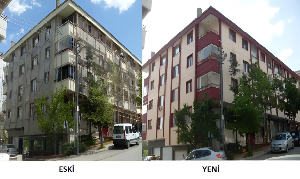 Karaman Apartmanı mantolama öncesi ve sonrası