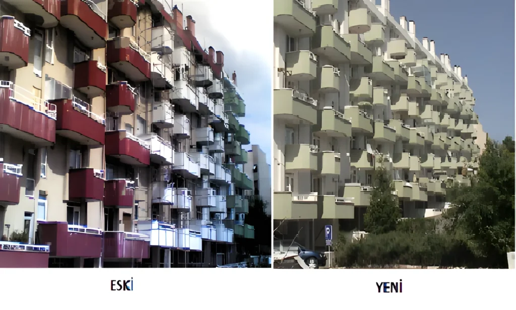 Oran mantolama öncesi ve sonrası