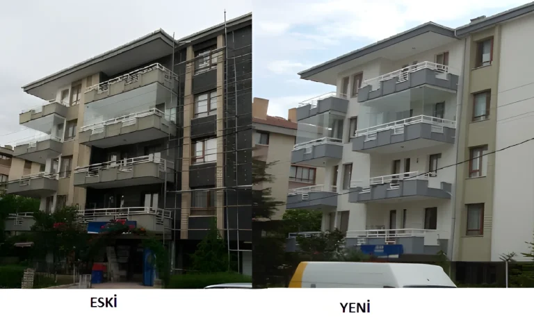 Özgür Apartmanı mantolama öncesi ve sonrası