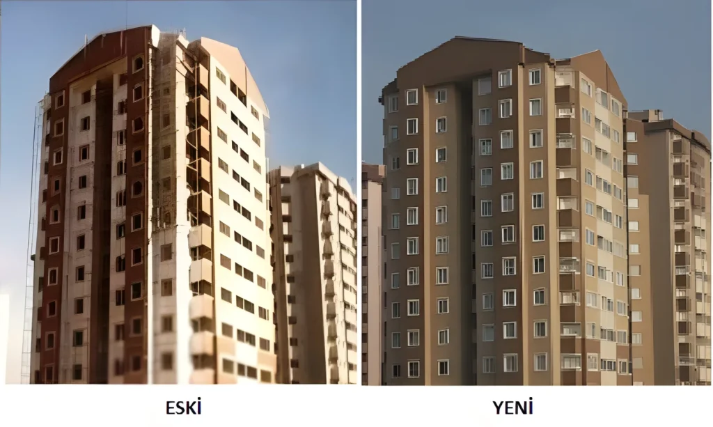 Türk Konut mantolama öncesi ve sonrası